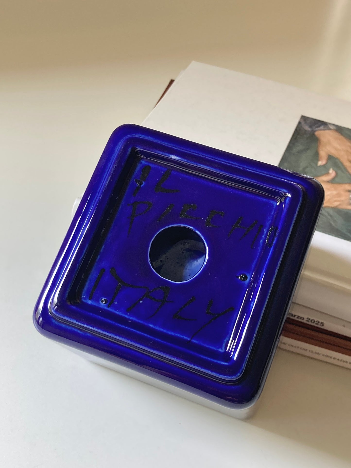 Posacenere vintage blu ‘Il Picchio’