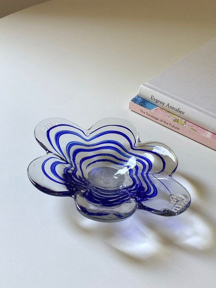 Piatto a forma fiore in vetro Murano