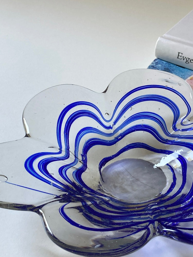 Piatto a forma fiore in vetro Murano