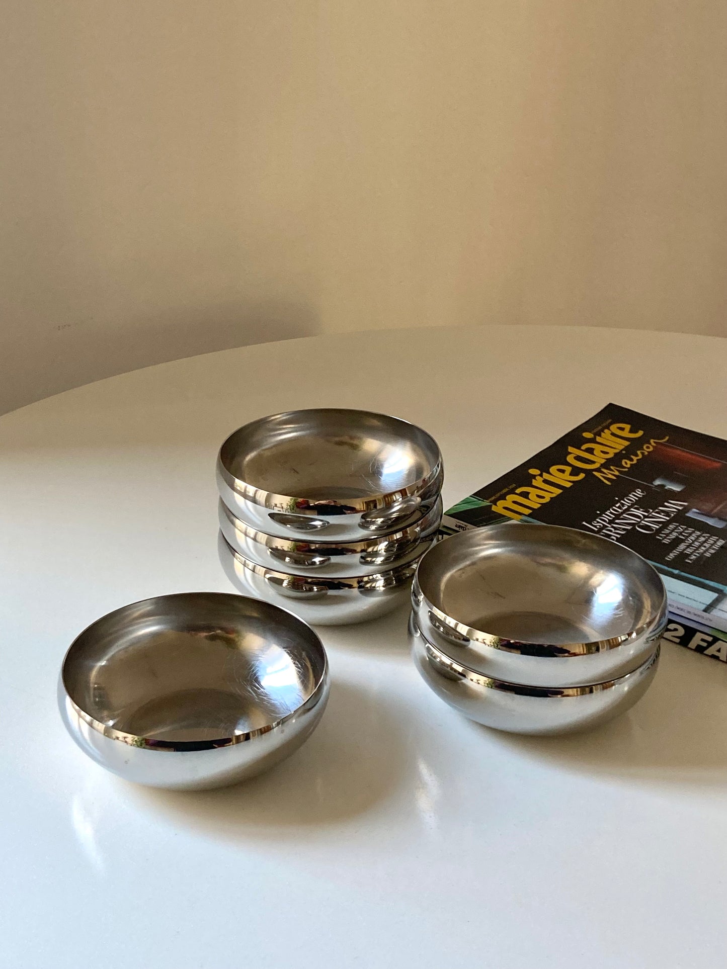 Set ciotole in acciaio per dessert