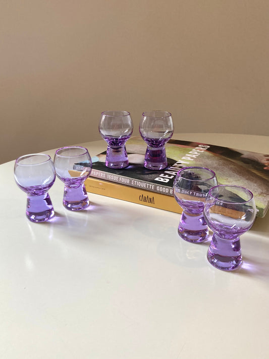 Set of 6 vintage liqueur glasses