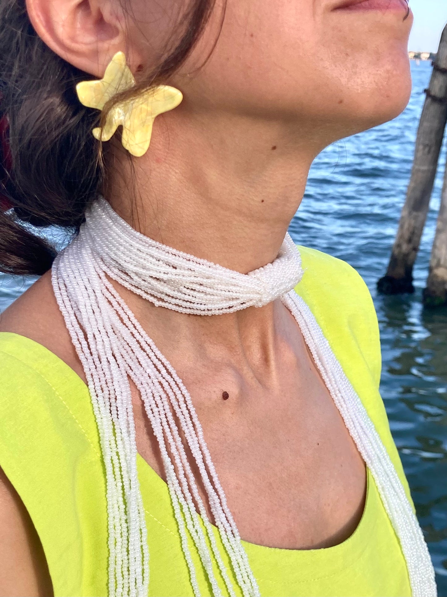 Collana scialle di perline in vetro