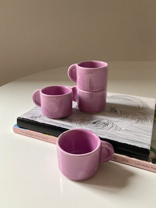 Set di 4 tazzine da caffè lilla