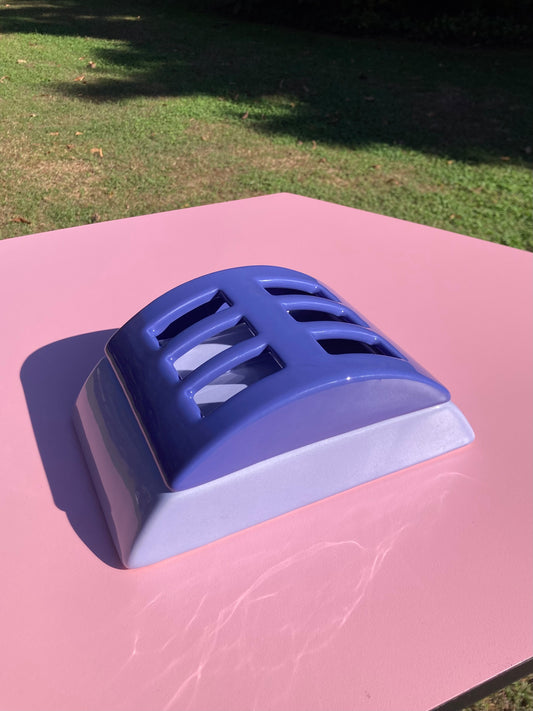 Vaso in ceramica azzurro e indaco