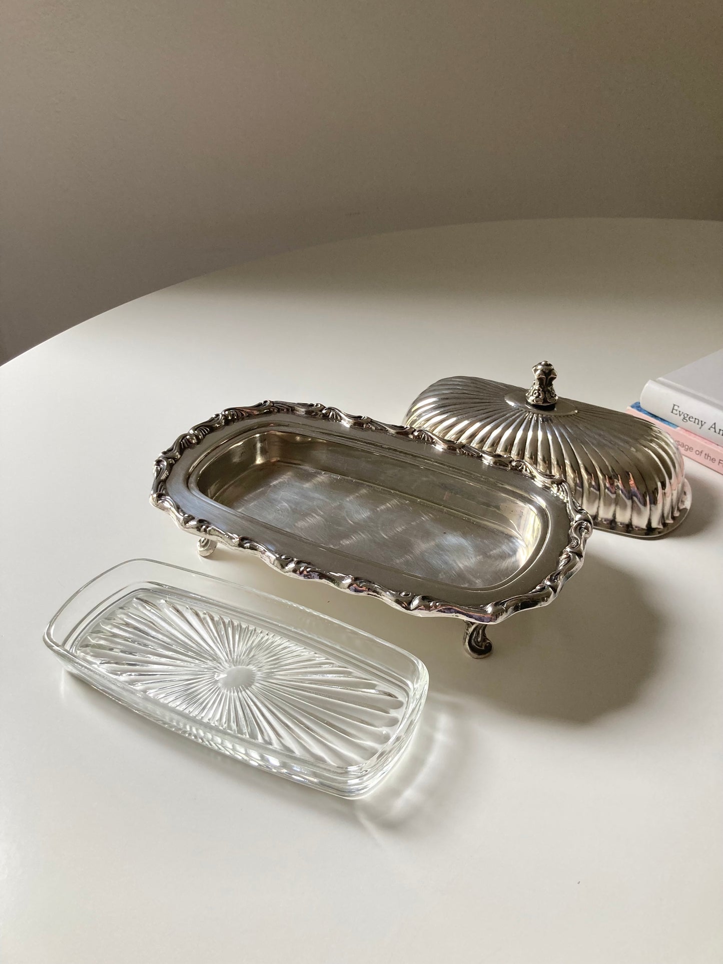 Burriera vintage placcata argento