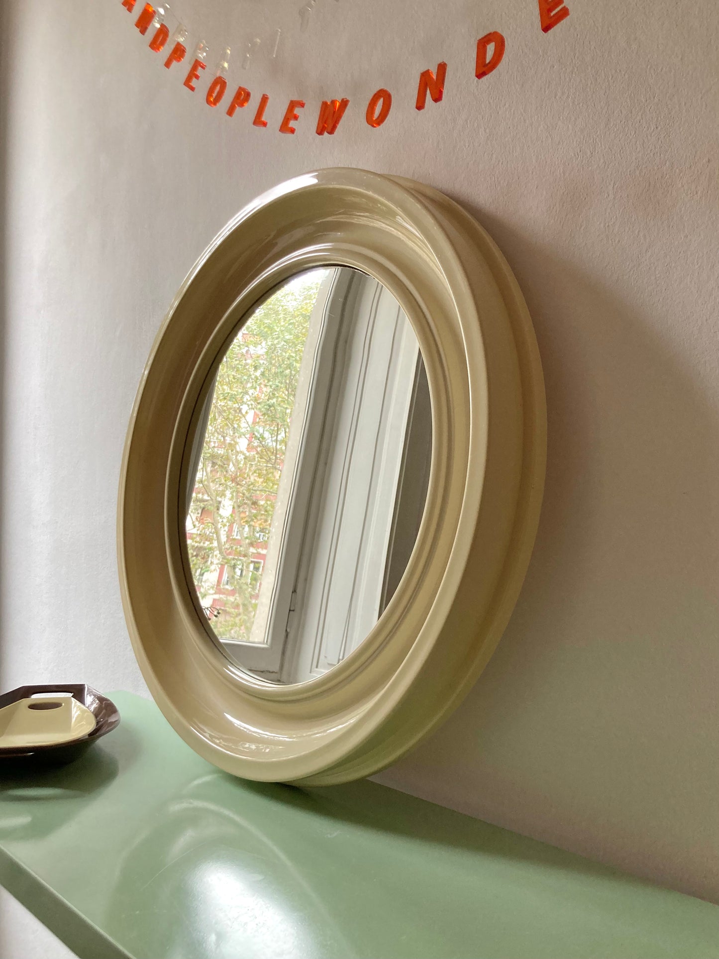 Large round mirror from the 70s