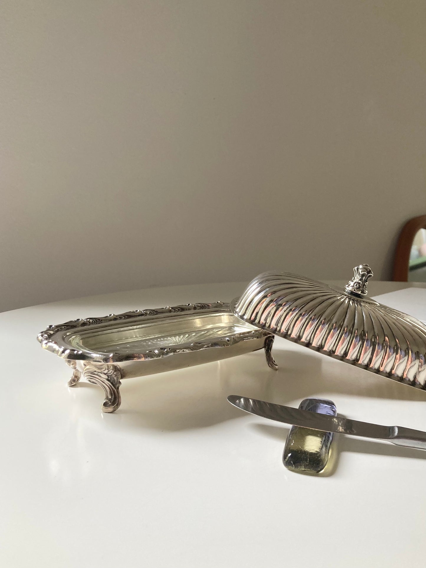 Burriera vintage placcata argento