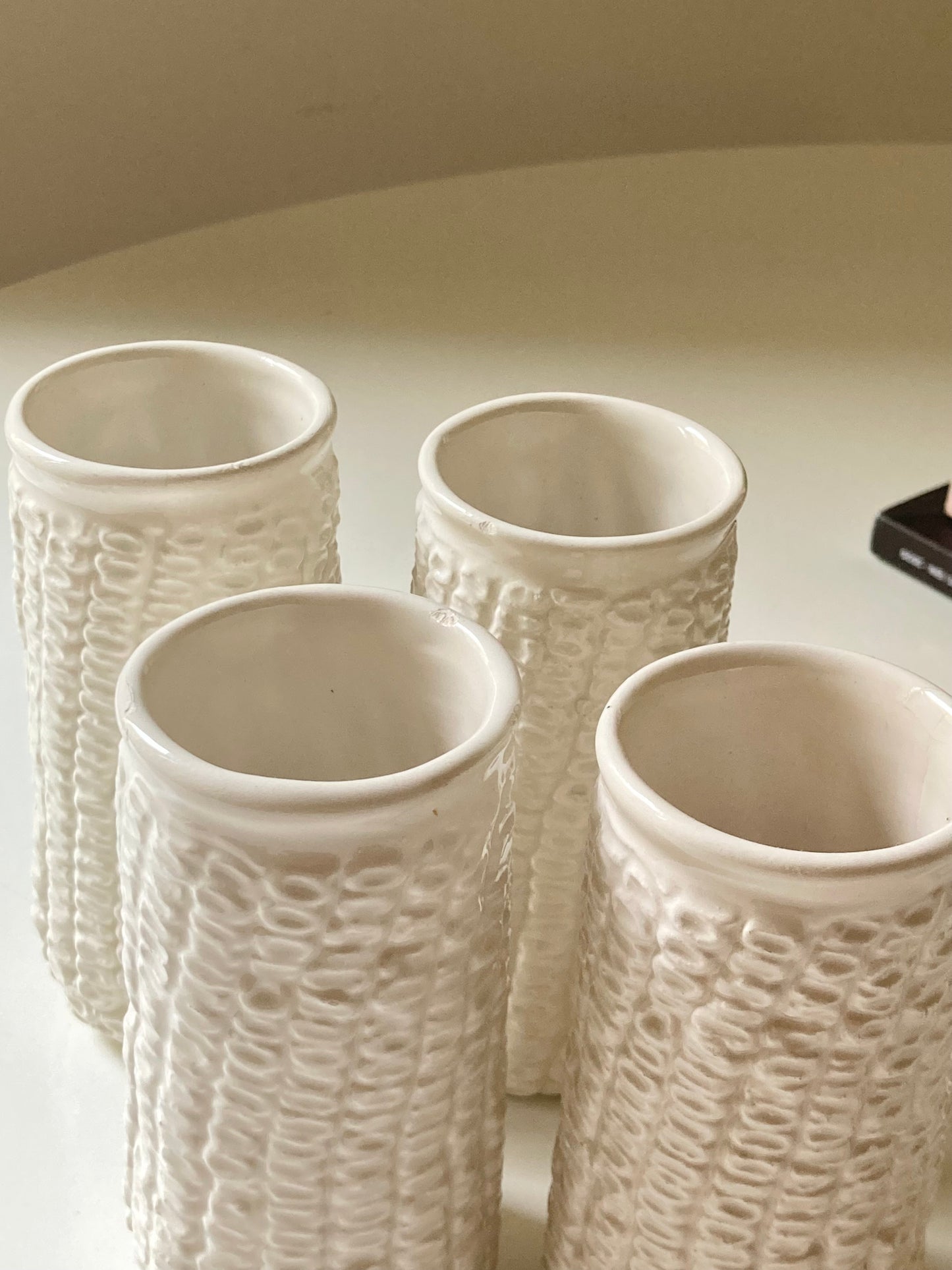 Set di 4 bicchieri pannocchia in ceramica