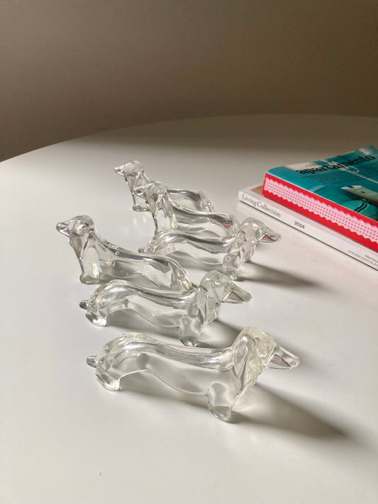 Set 6 bassotti poggia posate trasparenti