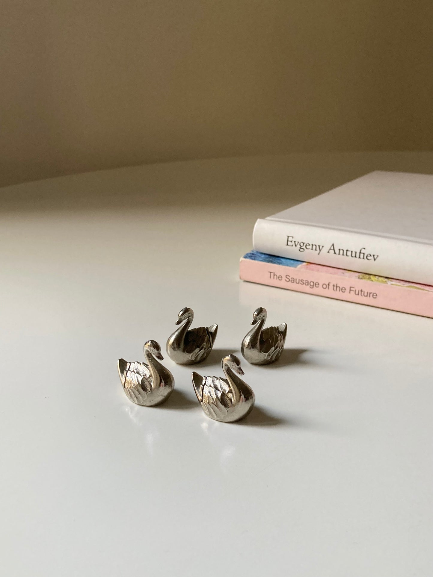 Set 4 segnaposto a forma di cigno