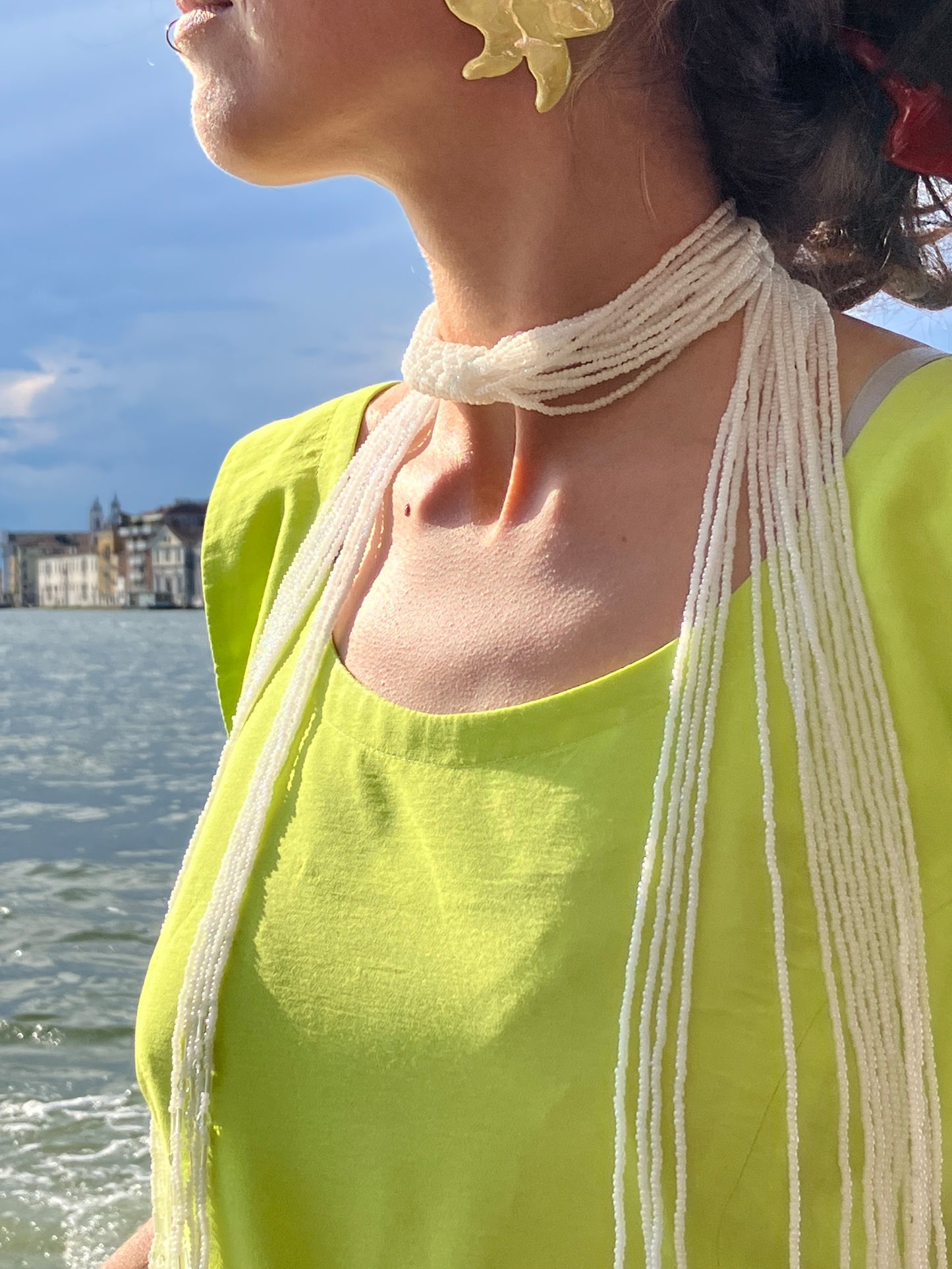 Collana scialle di perline in vetro