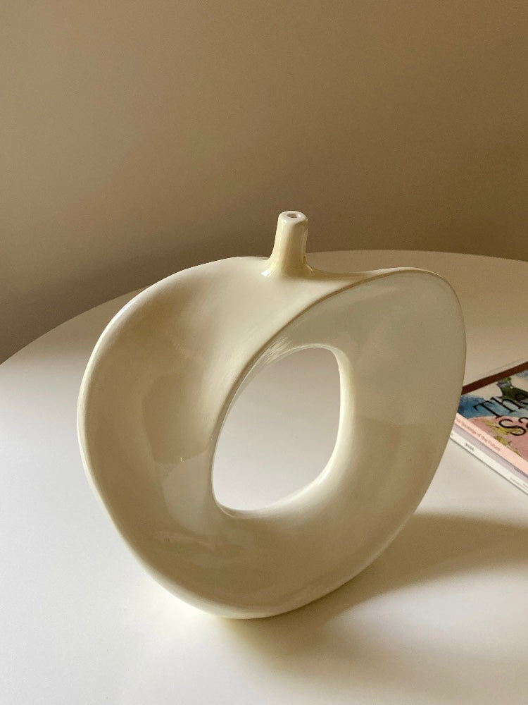 Grande vaso bianco in ceramica