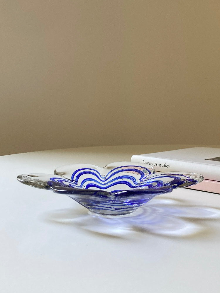 Piatto a forma fiore in vetro Murano