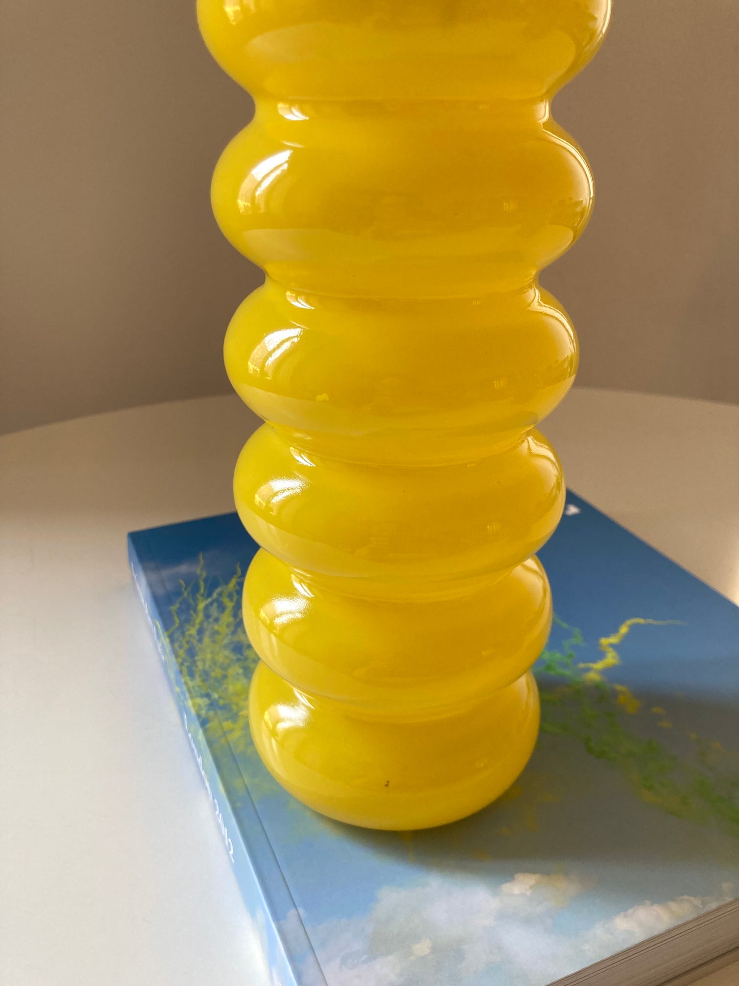 Solstrale yellow vase by Anne Nilsson