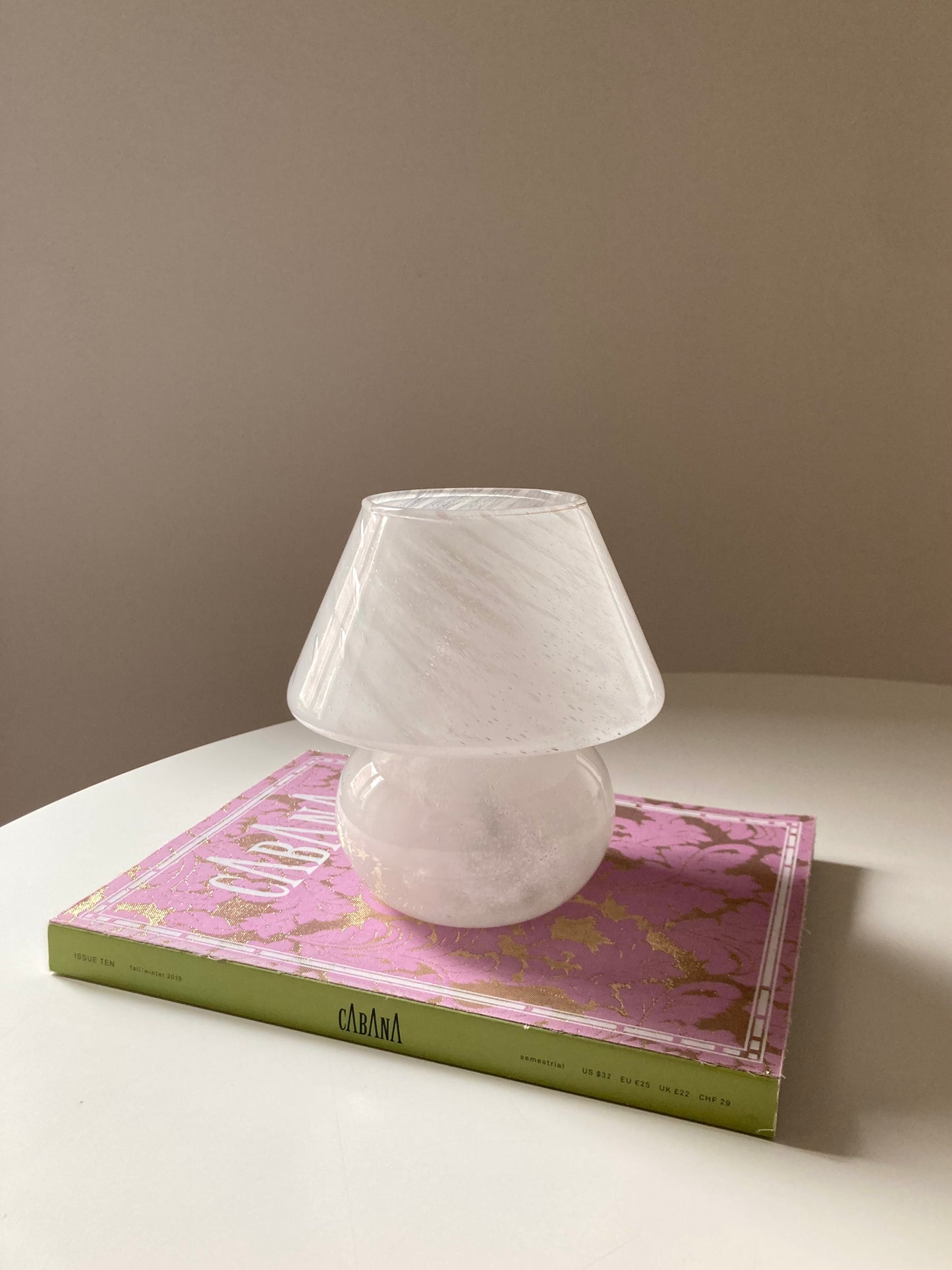 Vintage white mushroom lamp