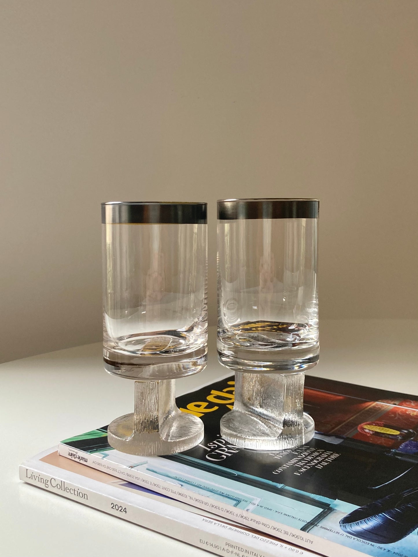 Set di 4 bicchieri alti in vetro trasparente