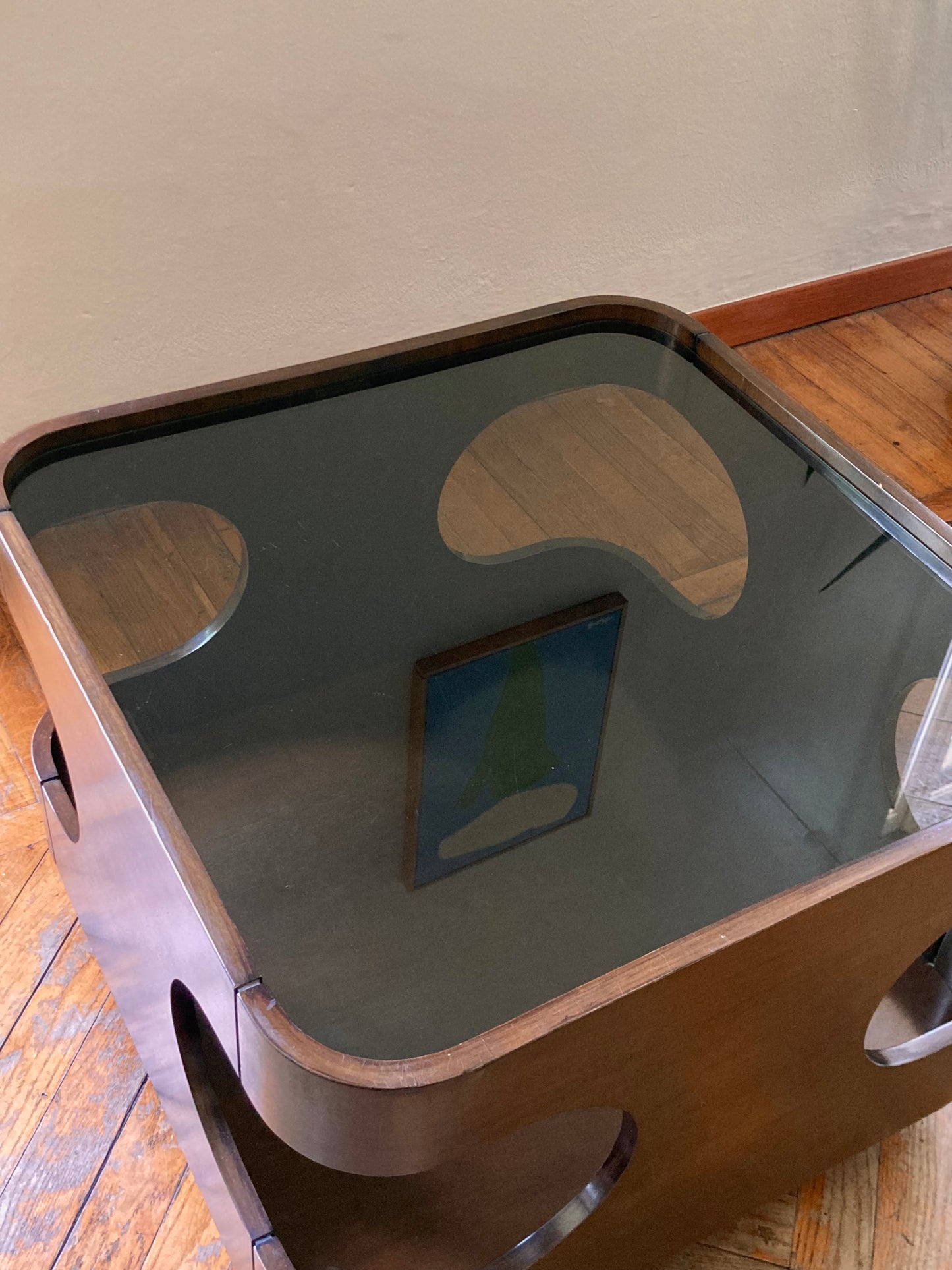 Vintage space age square coffee table