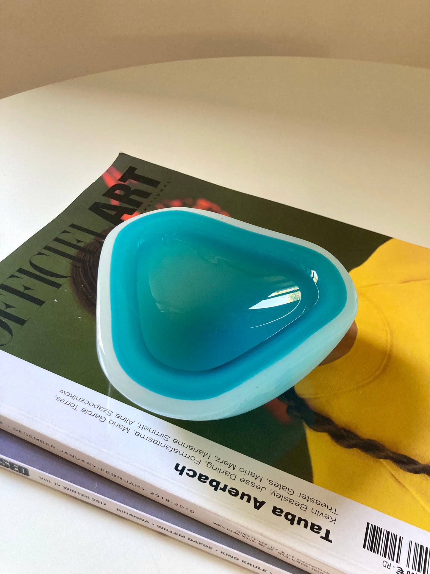 Opaline Murano glass ashtray