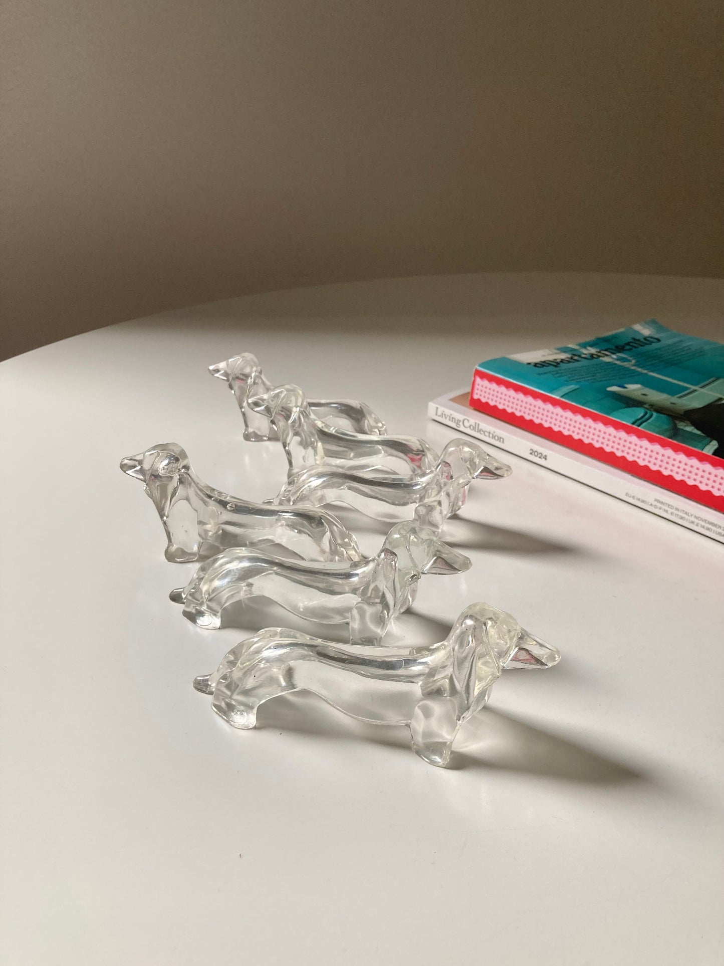 Set 6 bassotti poggia posate trasparenti