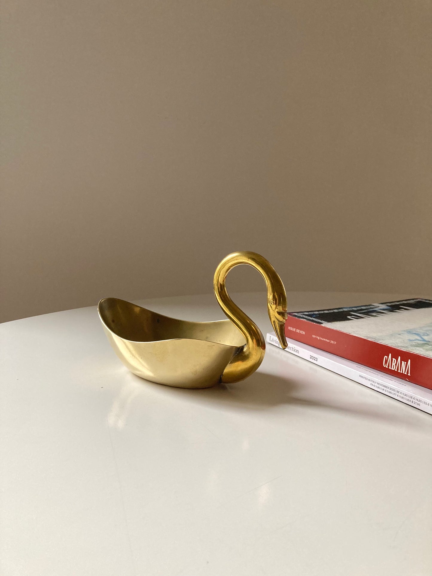 Brass swan-shaped bowl