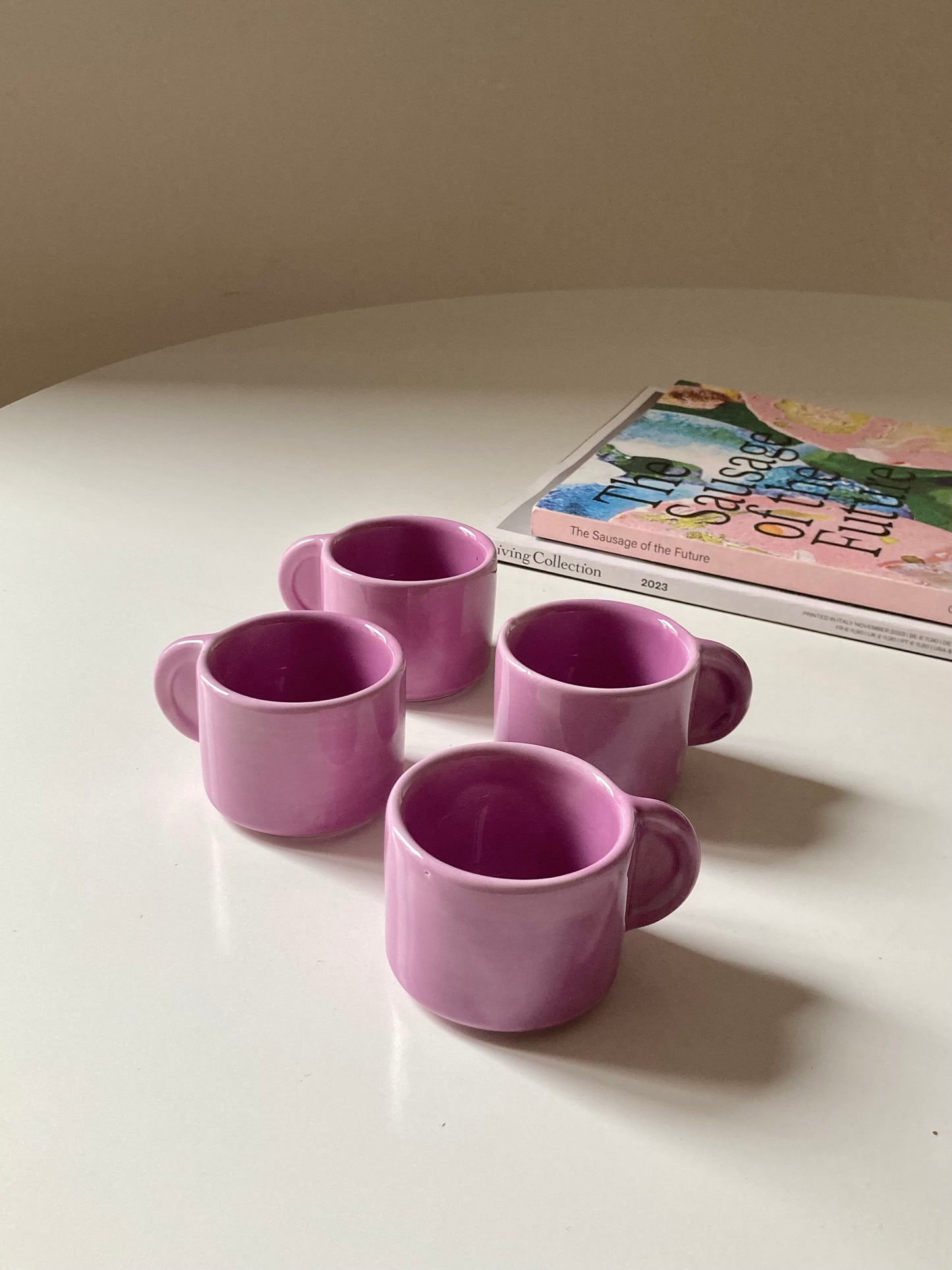 Set di 4 tazzine da caffè lilla
