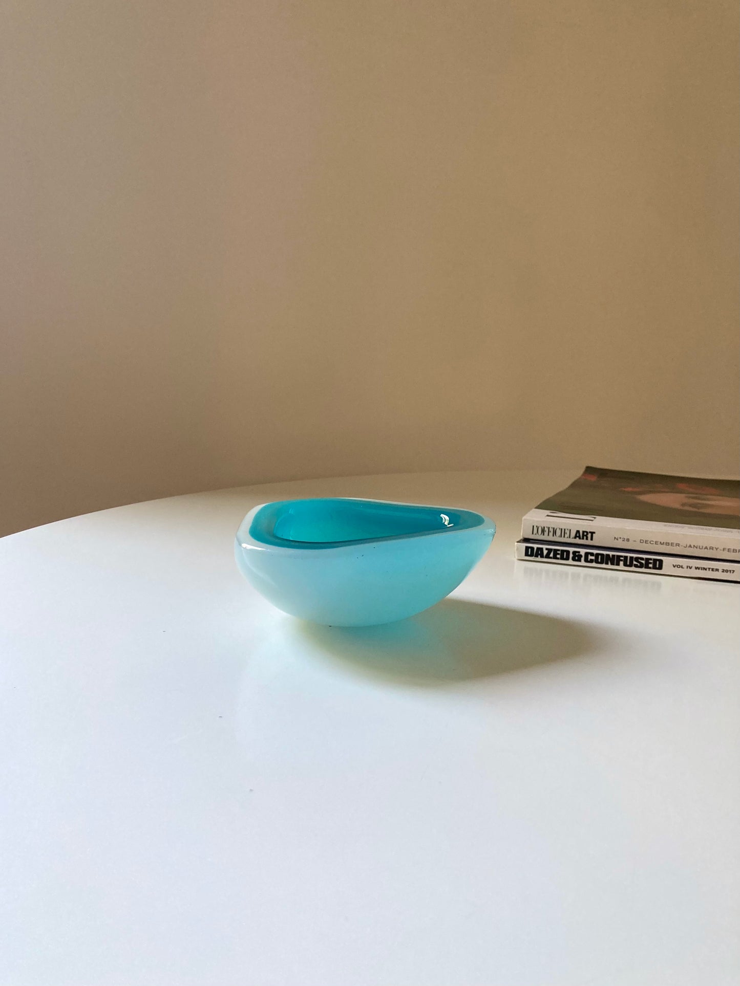 Opaline Murano glass ashtray