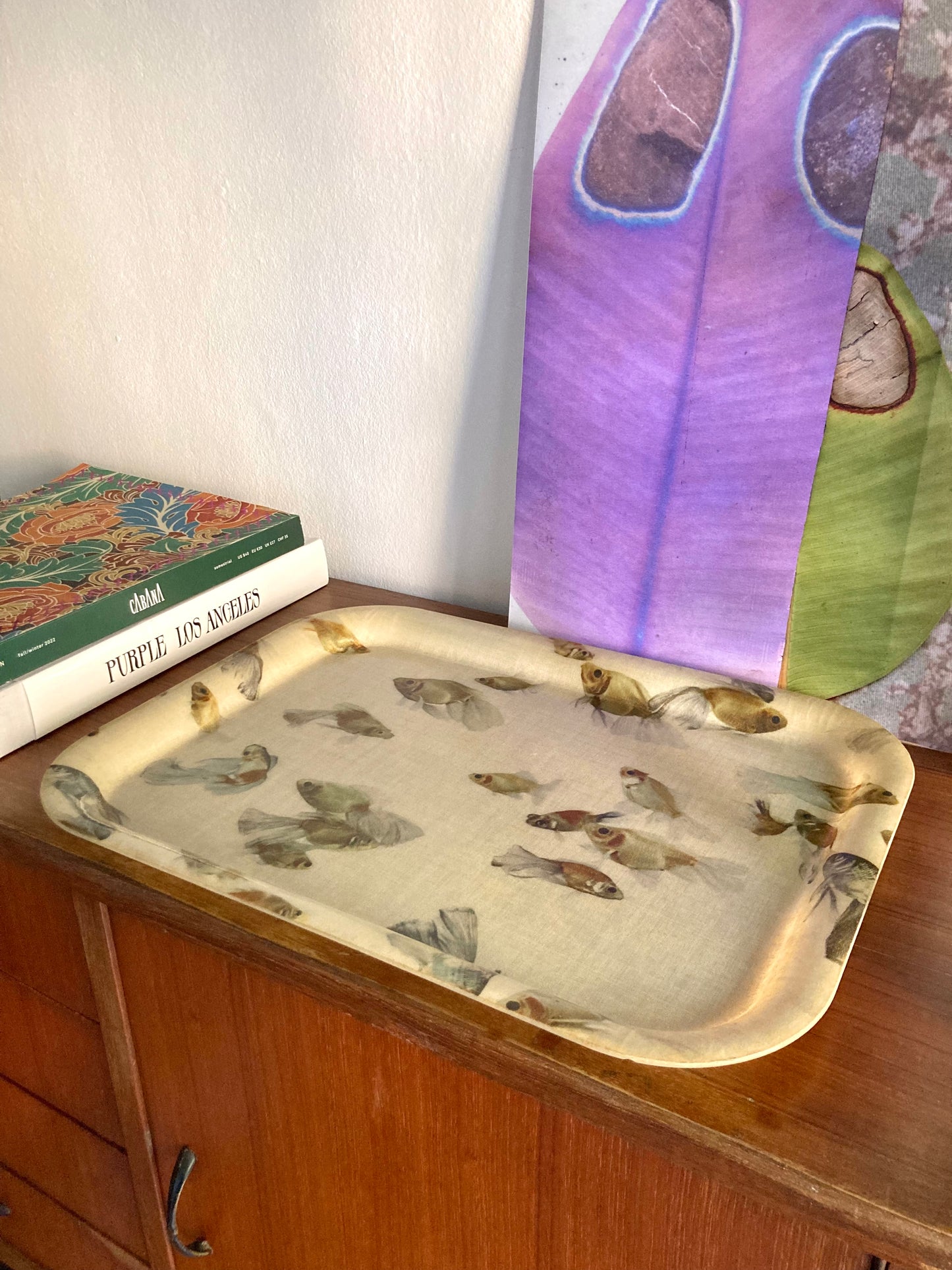 Vintage Manover tray with goldfish