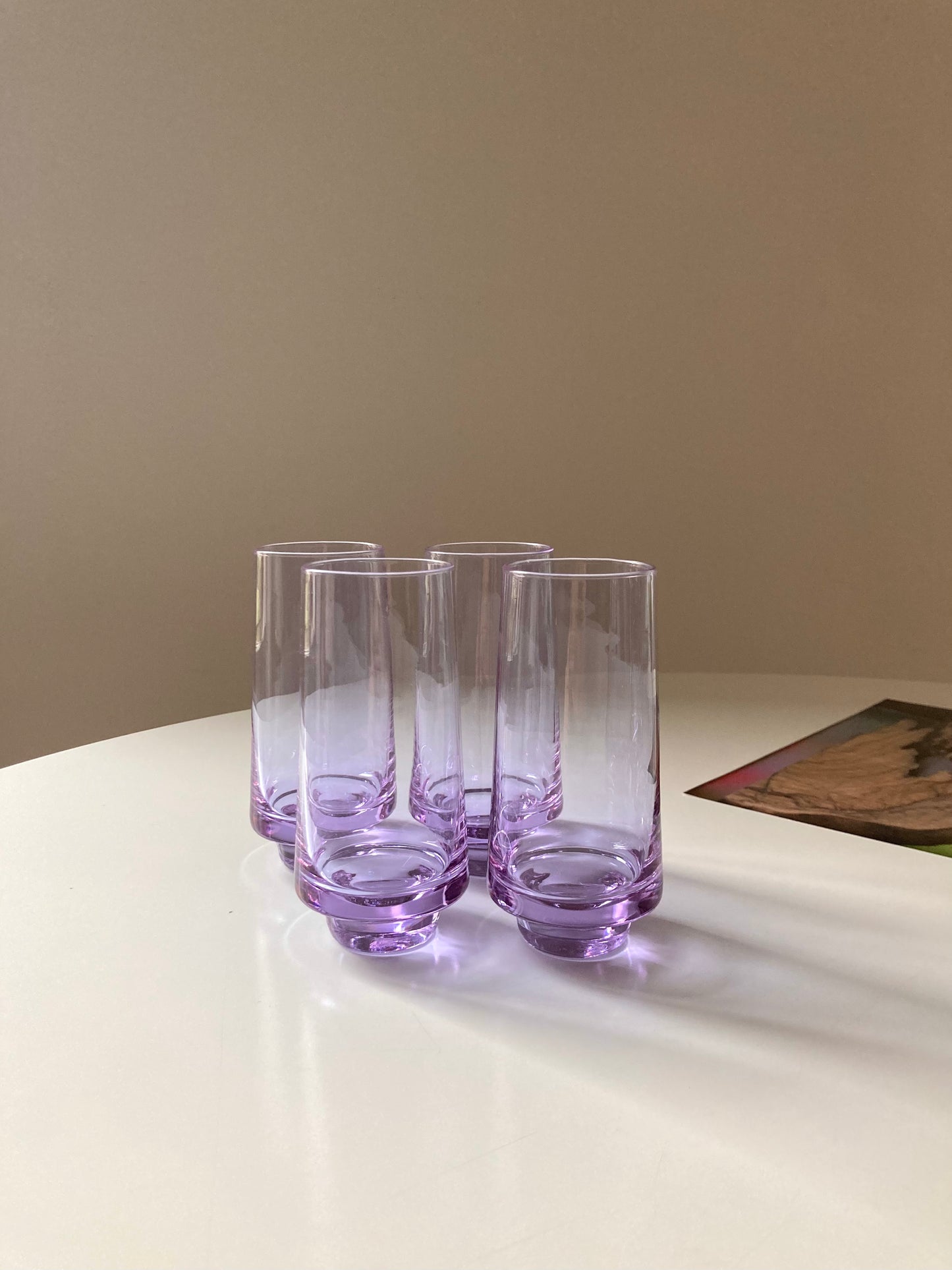 Vintage alexandrite glass tumblers set