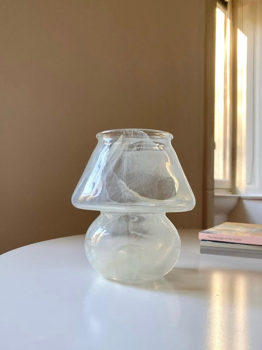 Vaso a fungo in vetro striato