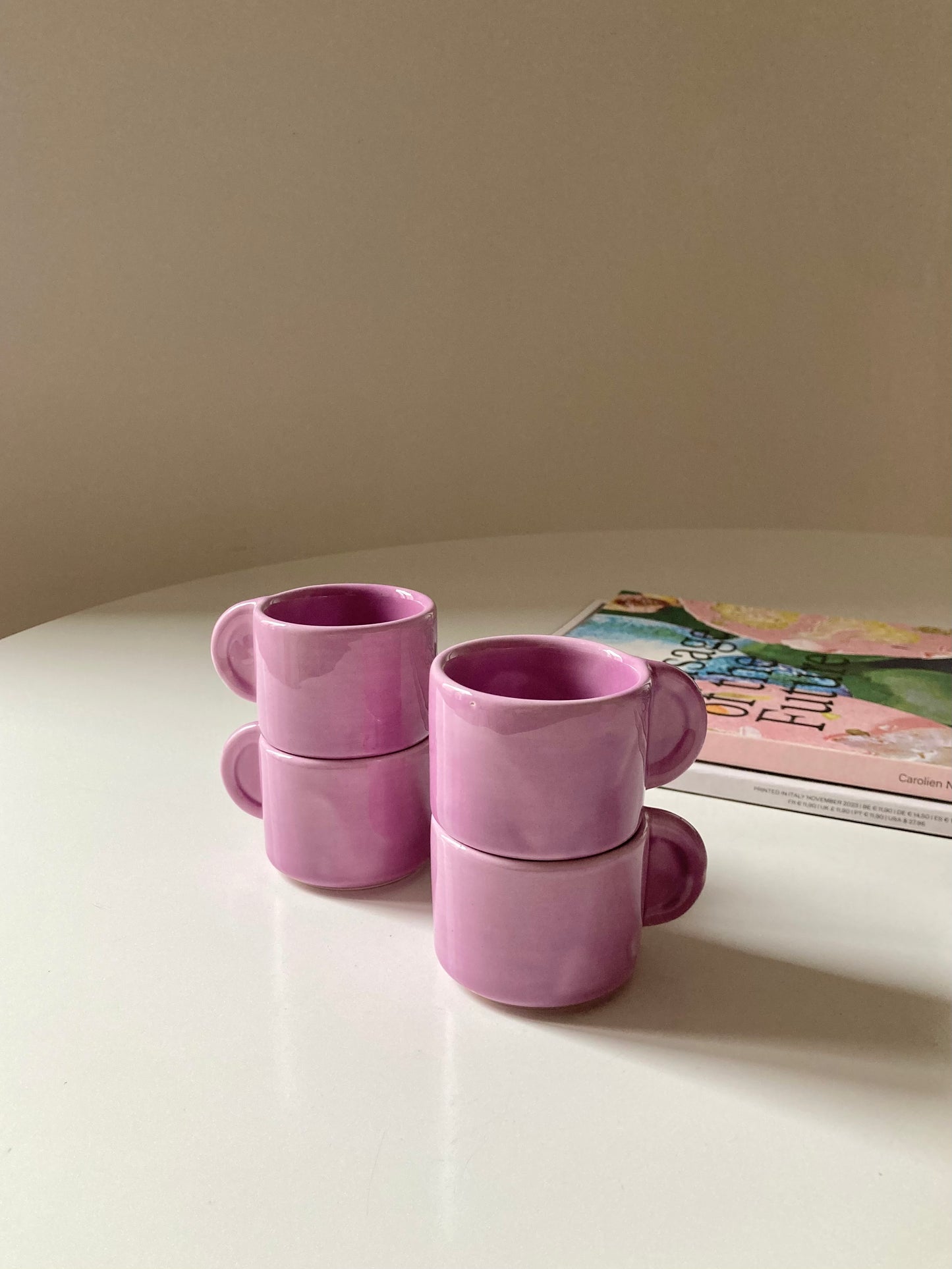 Set di 4 tazzine da caffè lilla