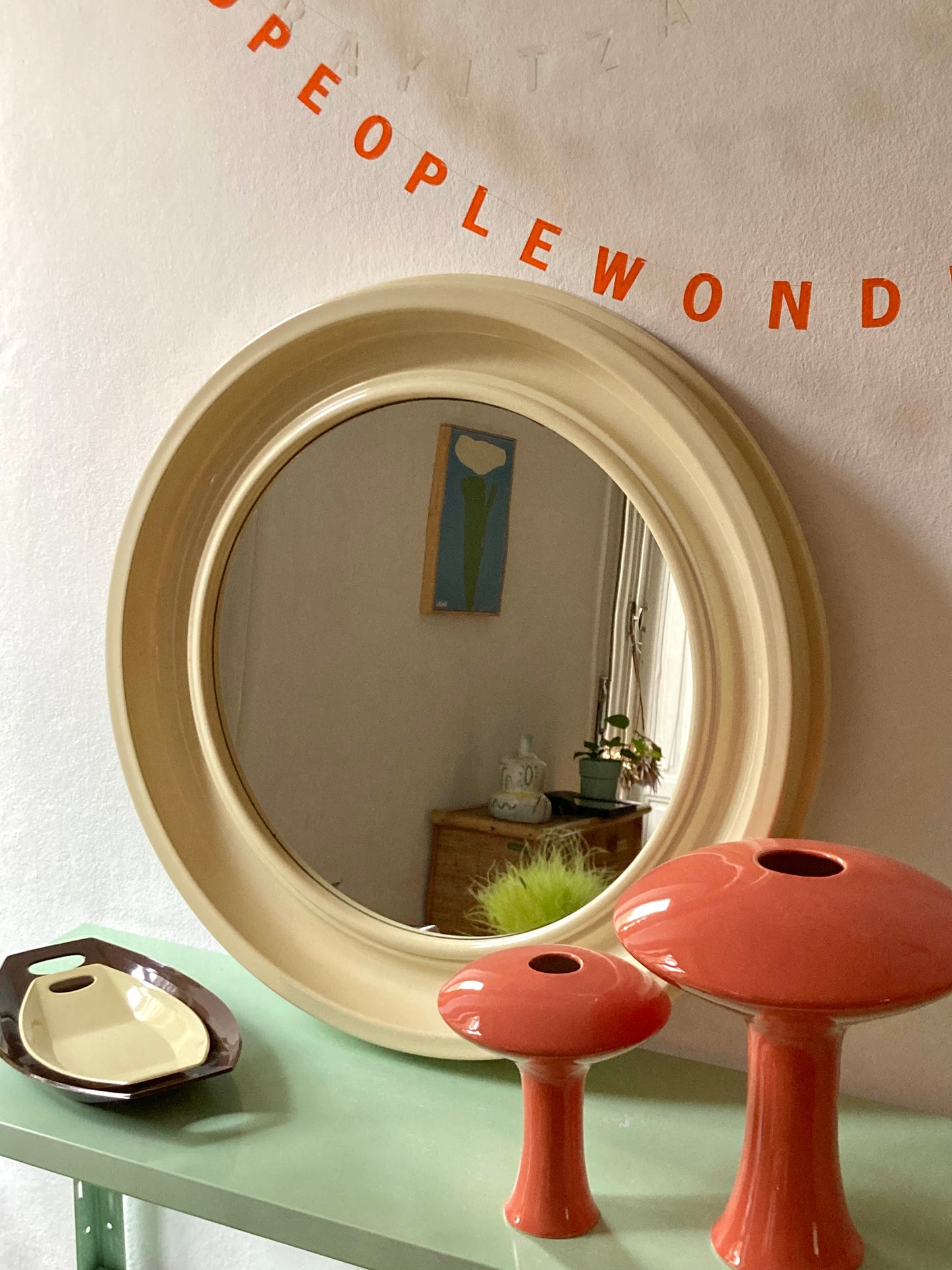 Large round mirror from the 70s