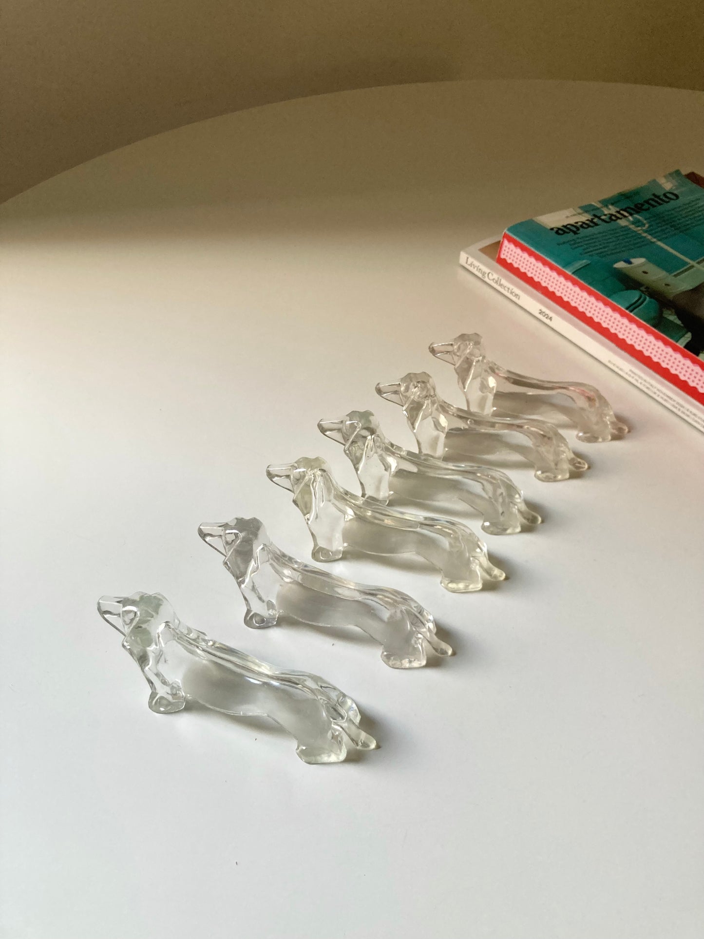 Set 6 bassotti poggia posate trasparenti