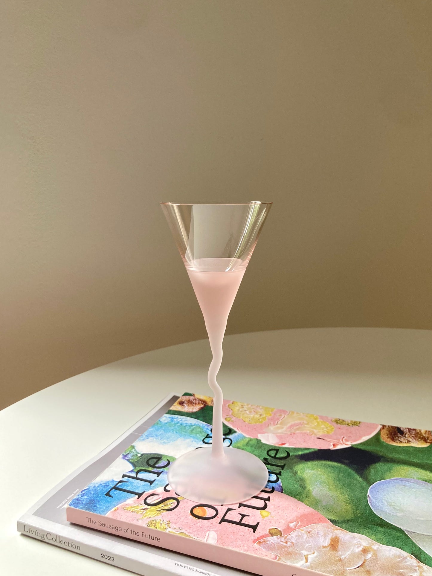 Set of 6 pink Bohemia crystal glasses