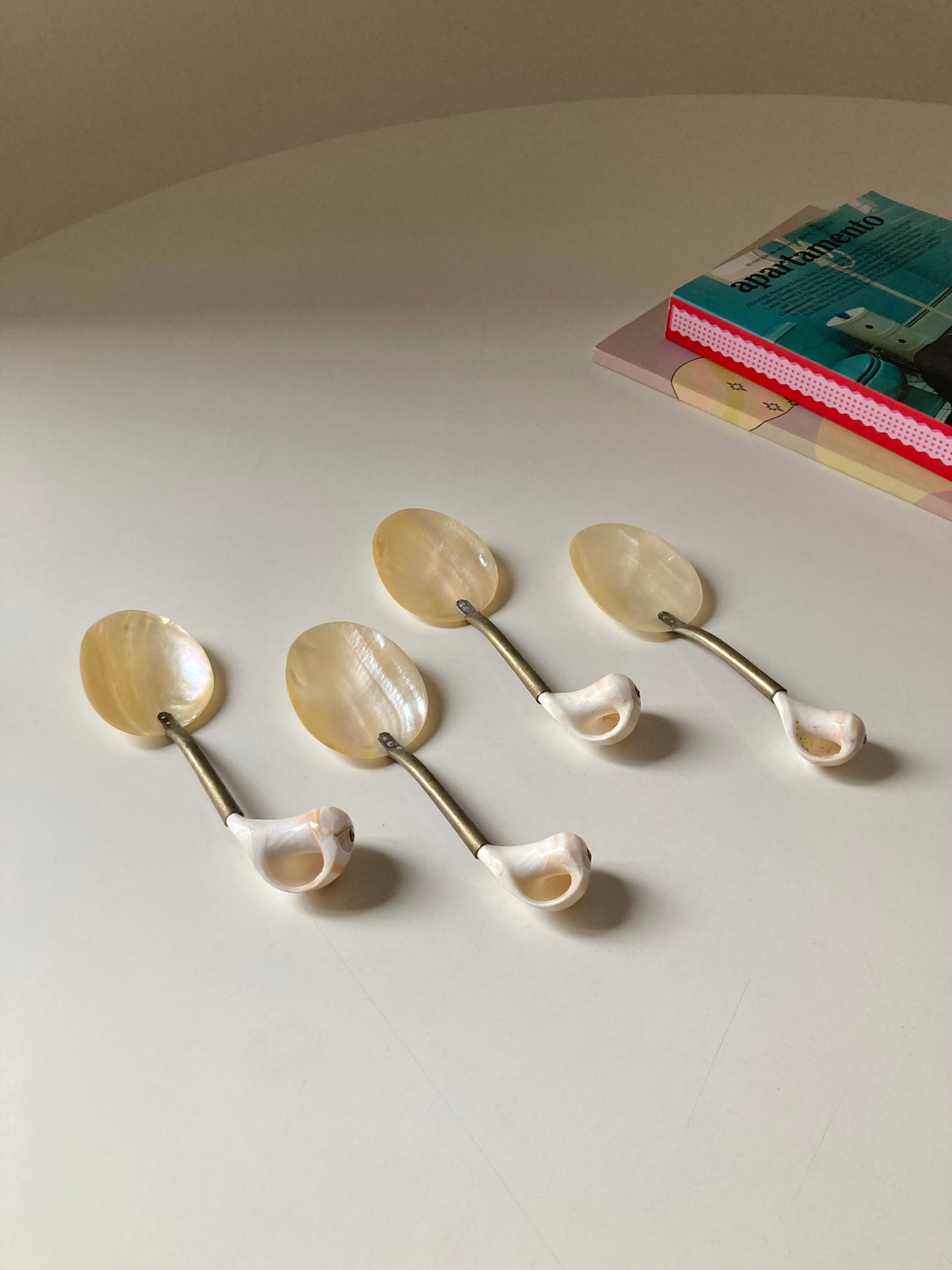 Set of 4 mother of pearl spoons