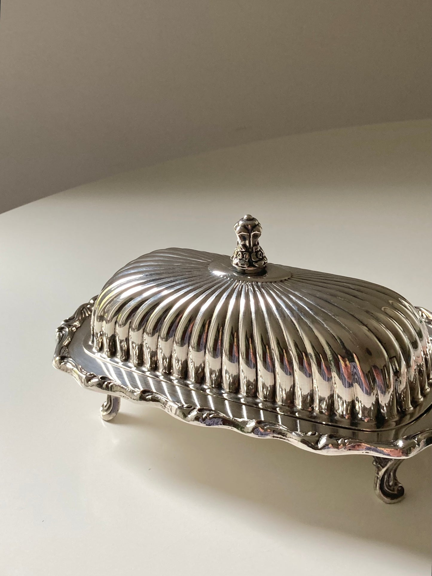 Burriera vintage placcata argento