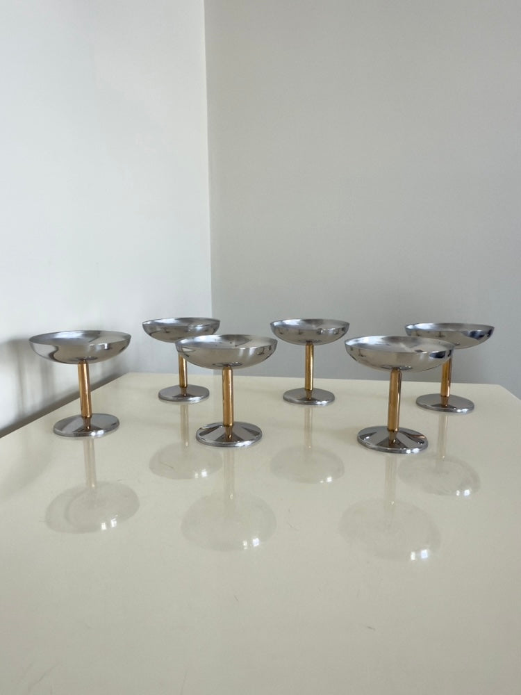 Rosetta ~ Set 6 coppe con stelo dorato