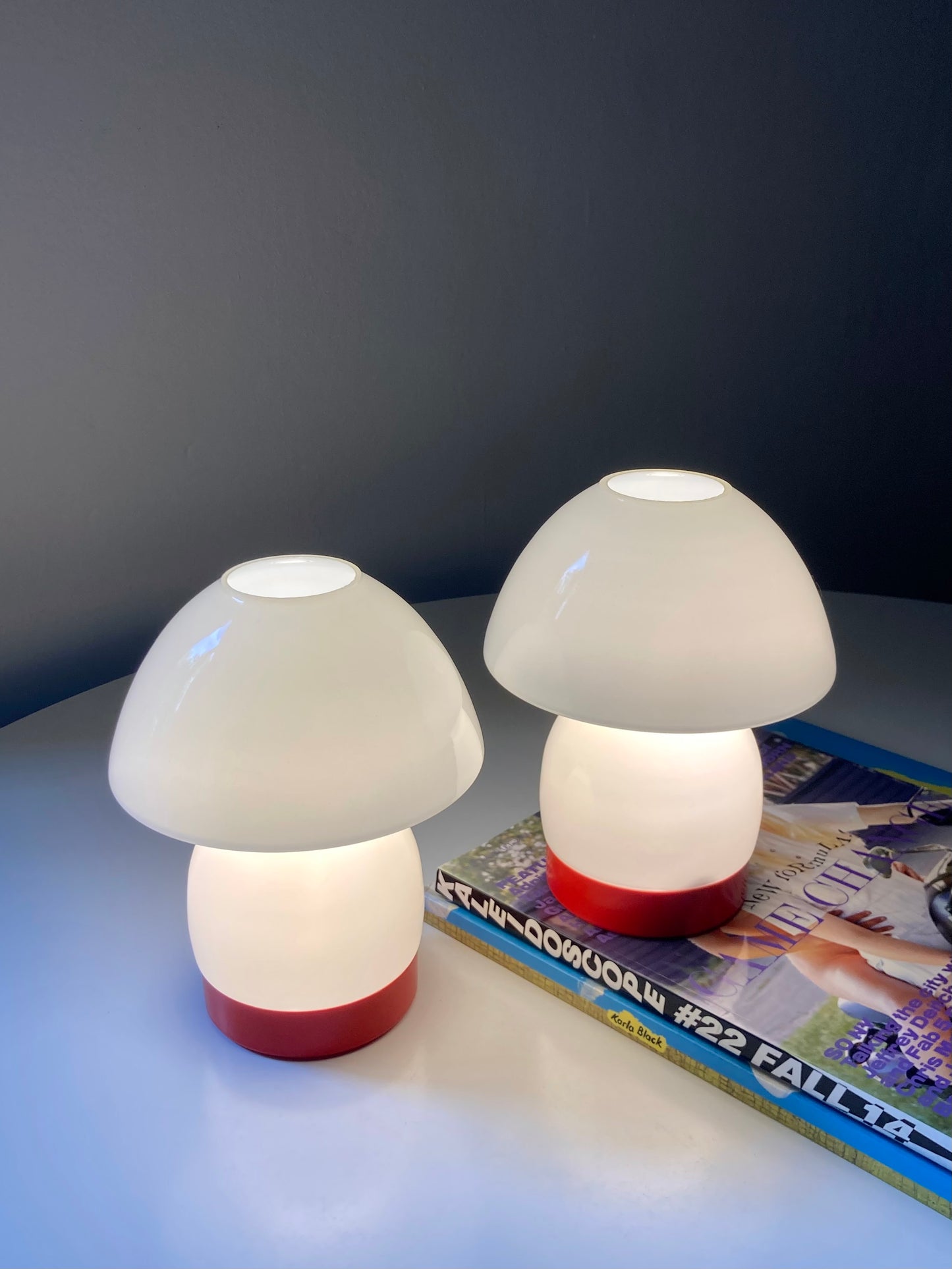 Vintage lamps with red base