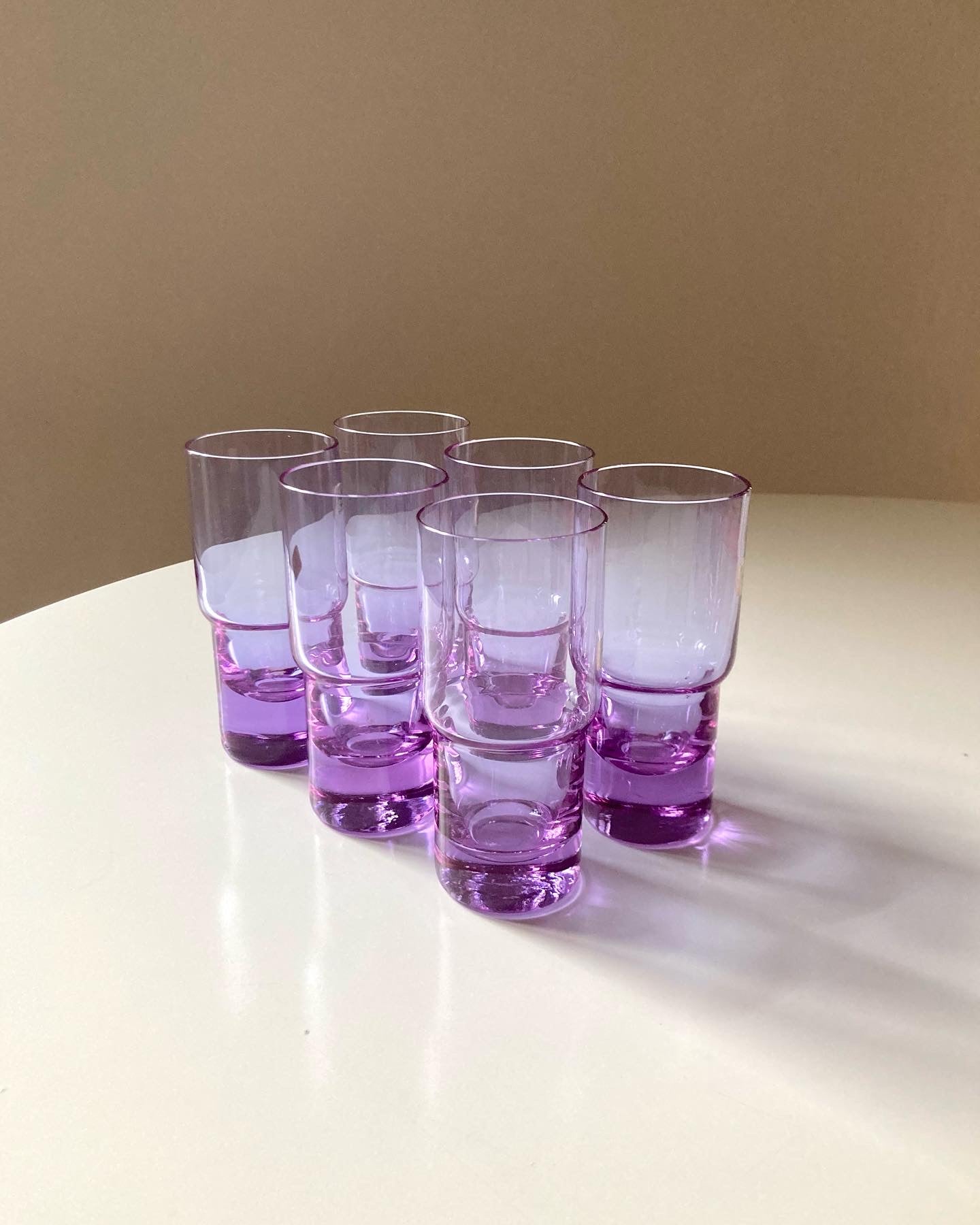 Set di 6 bicchieri vintage in vetro alessandrite