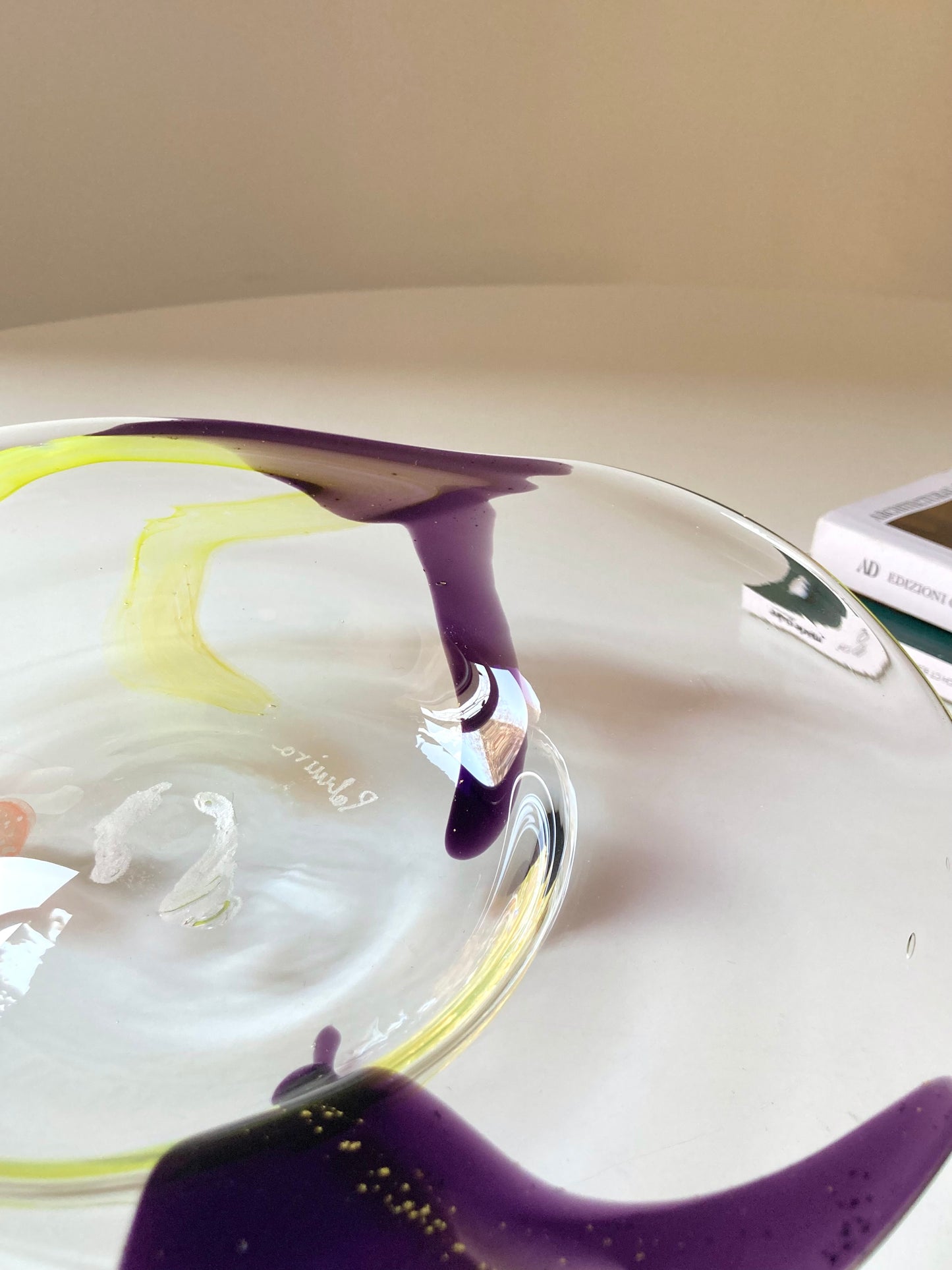 Piatto svuotatasche in vetro di Murano