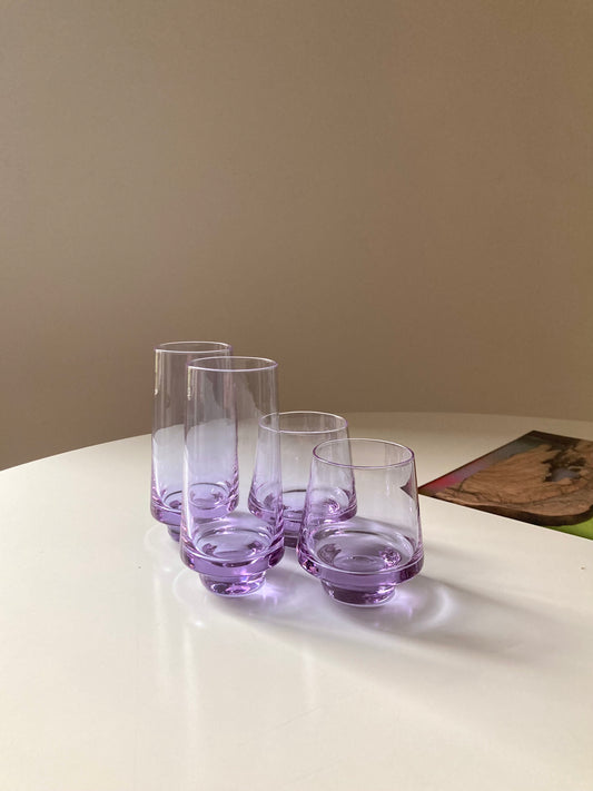 Vintage alexandrite glass tumblers set