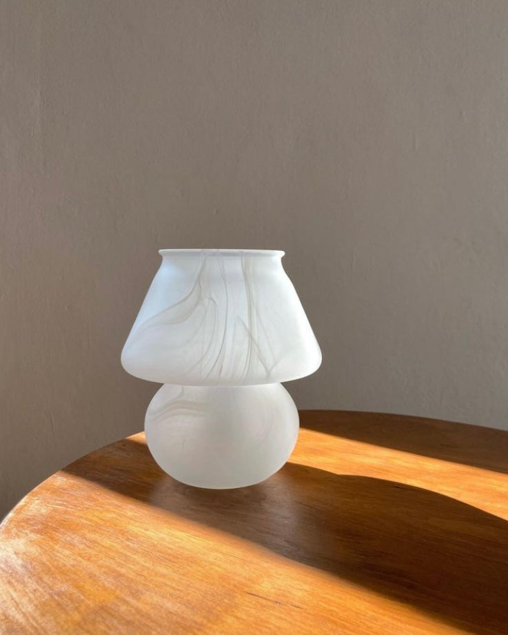 White vintage mushroom lamp