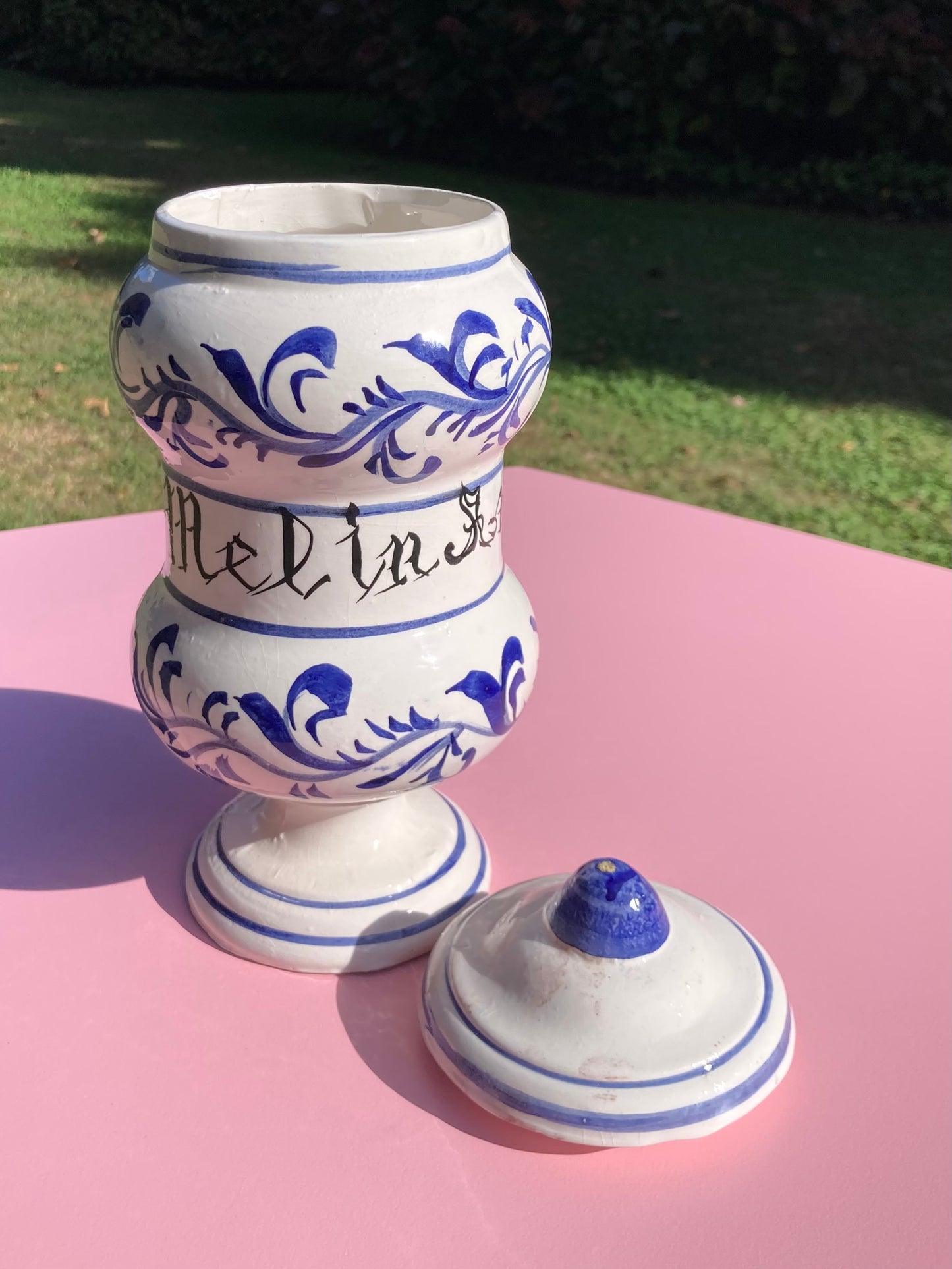 Barattolo da farmacia dipinto a mano