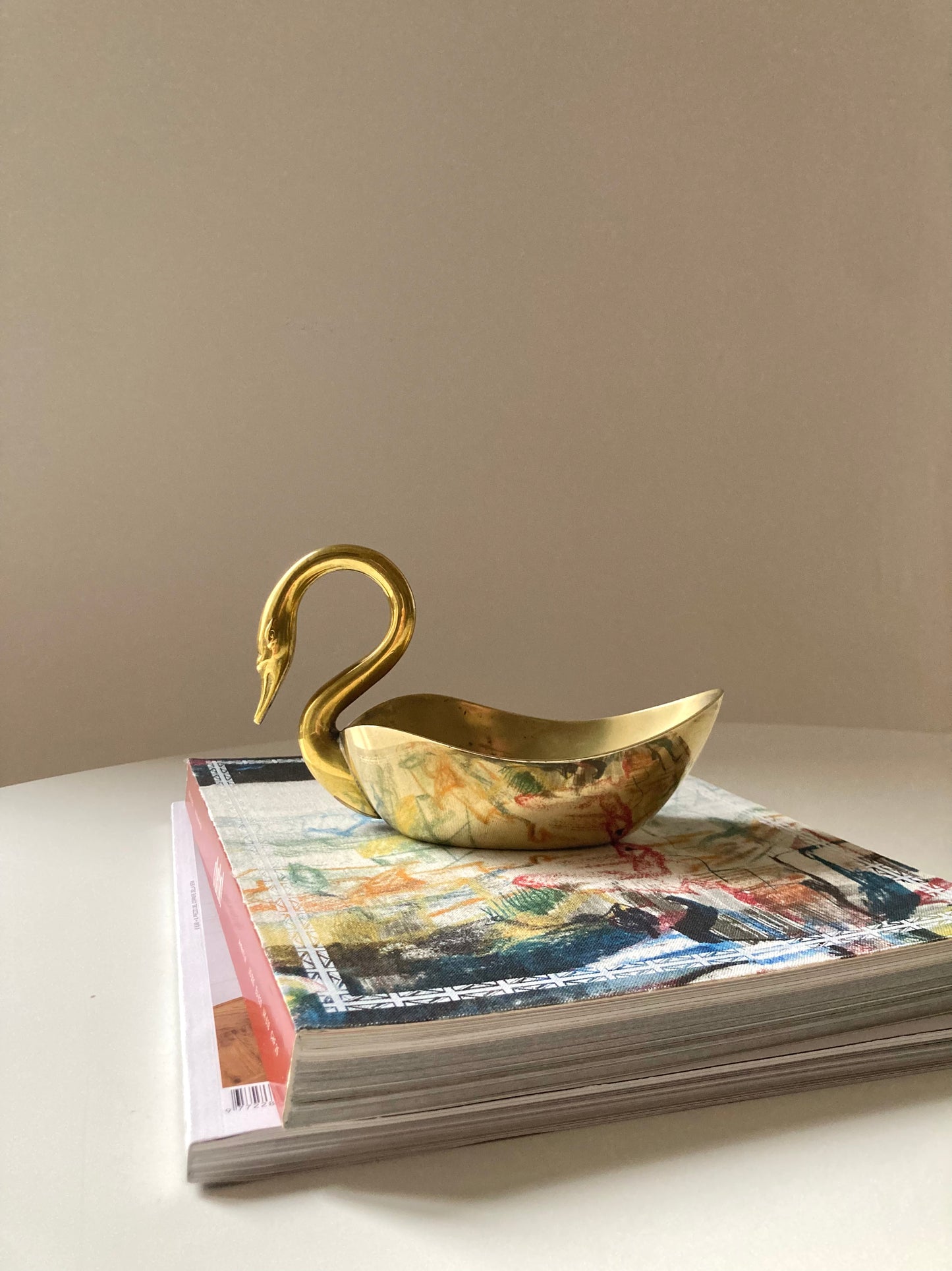 Brass swan-shaped bowl