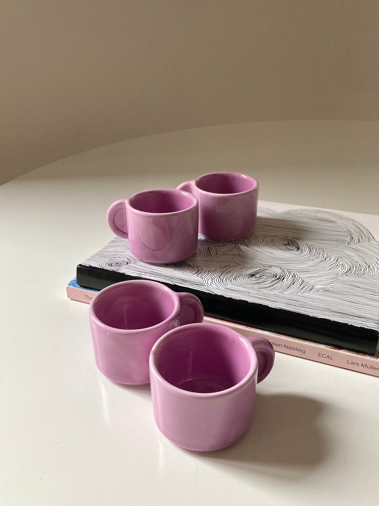 Set di 4 tazzine da caffè lilla