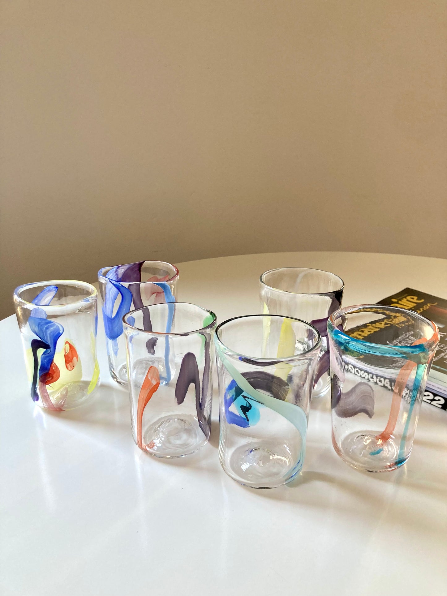 Set di 6 goti veneziani colorati