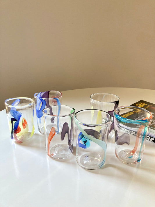 Set di 6 goti veneziani colorati