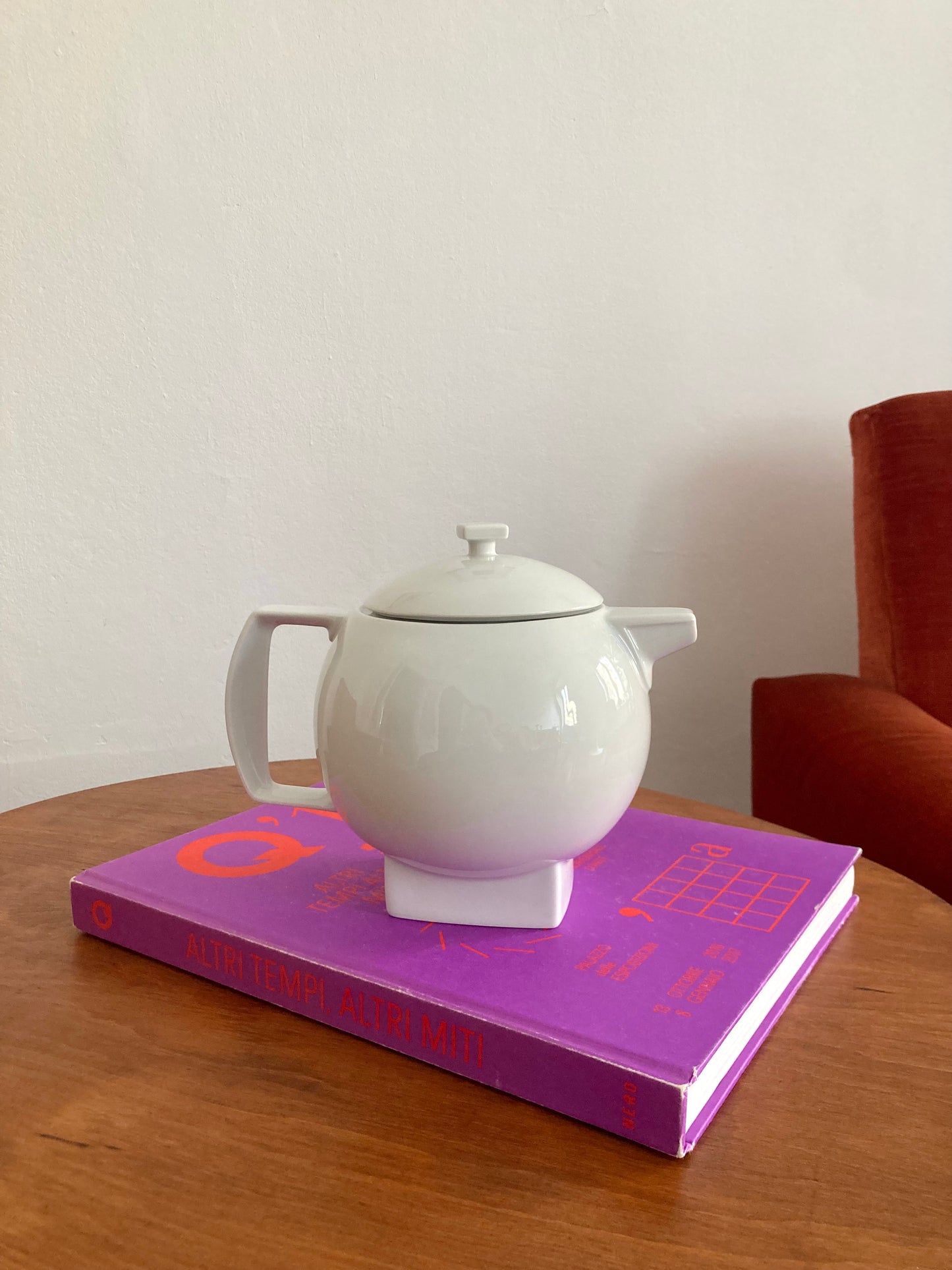 Vintage white ceramic teapot