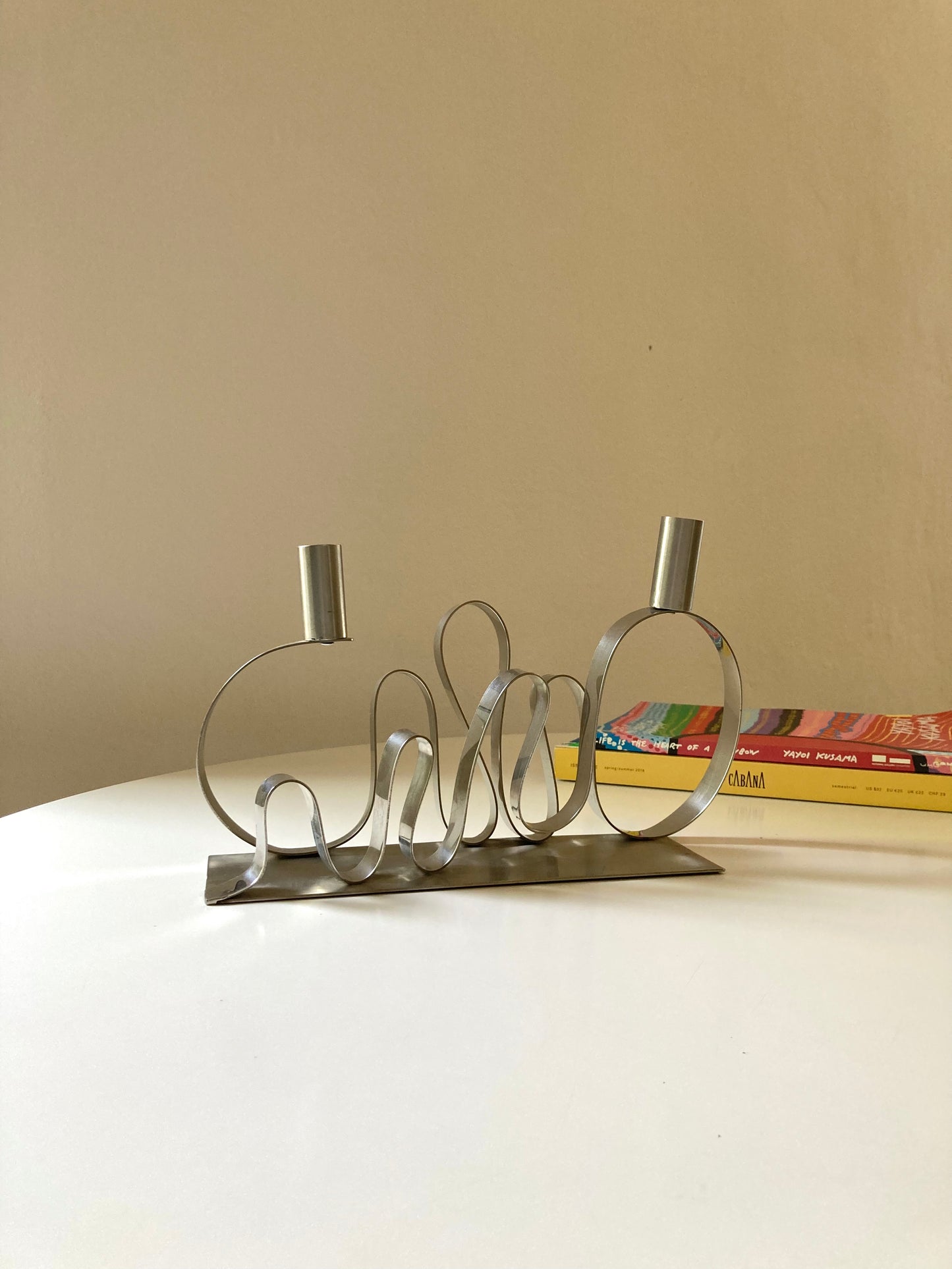 Handmade metal candle holder