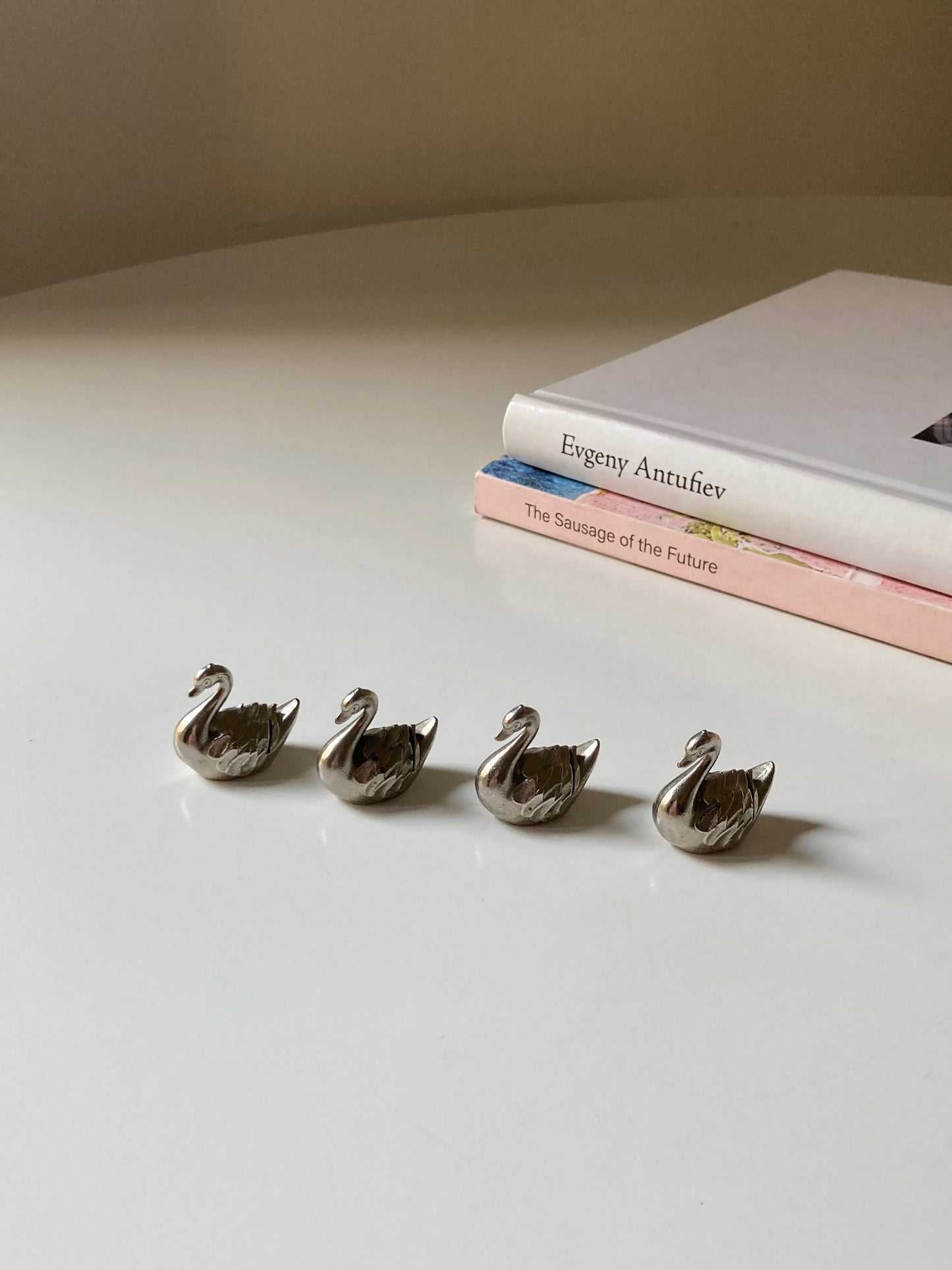 Set 4 segnaposto a forma di cigno