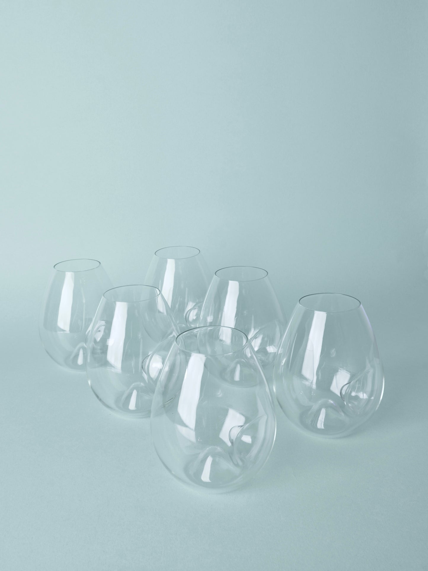 Set of 6 glasses with two-finger handle